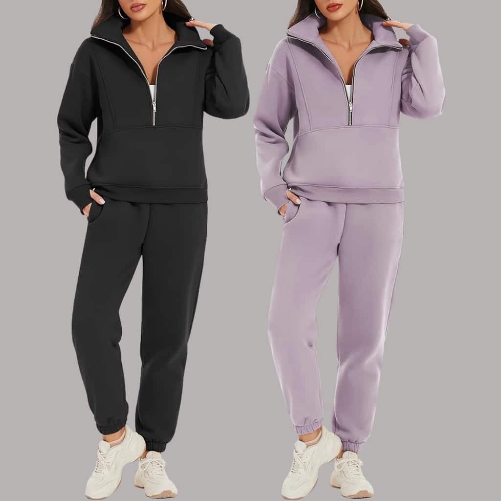 “Industrial facility with rows of sewing machines and workers assembling sweatshirts, USA flag subtly visible in background.”