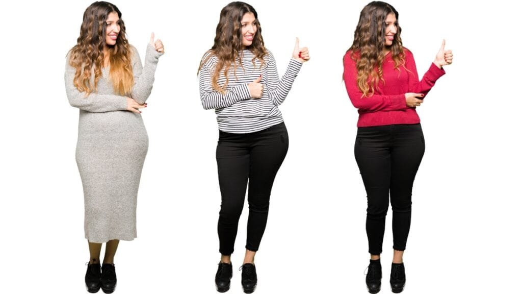 Shop junior plus size clothing - trendy casual look with stripes and black pants