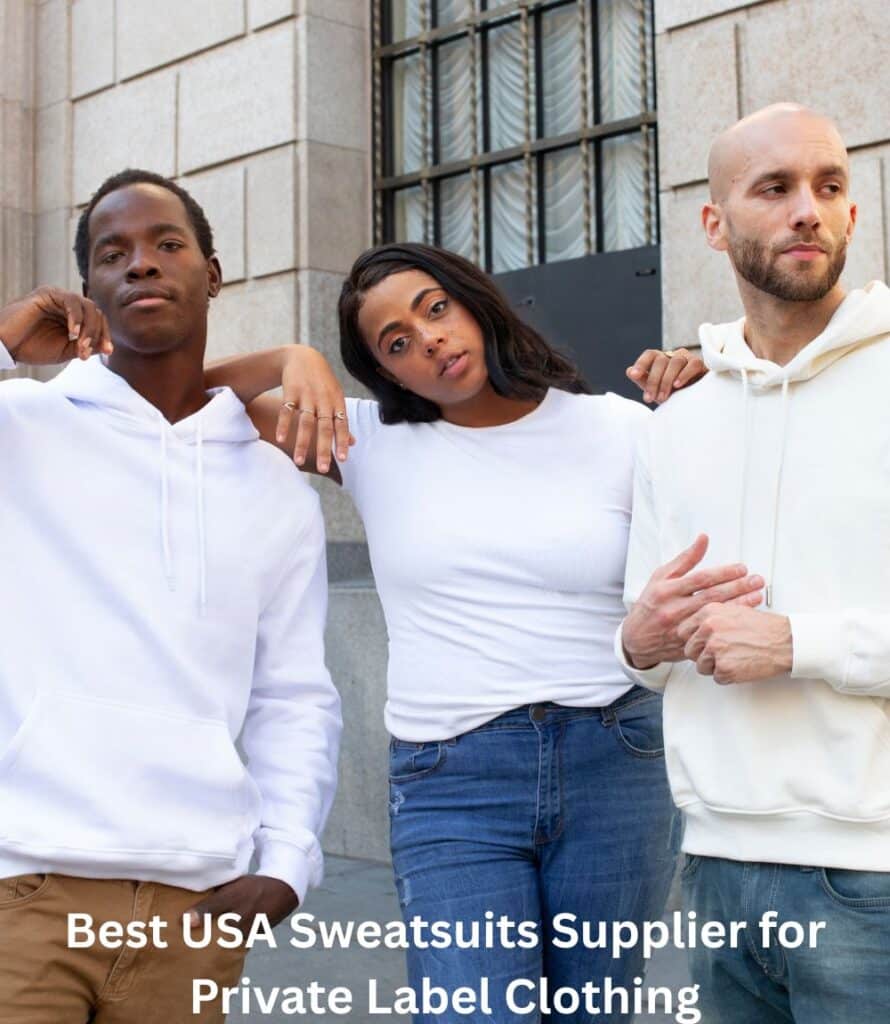 “Premium USA sweatsuits ready for private label customization.”