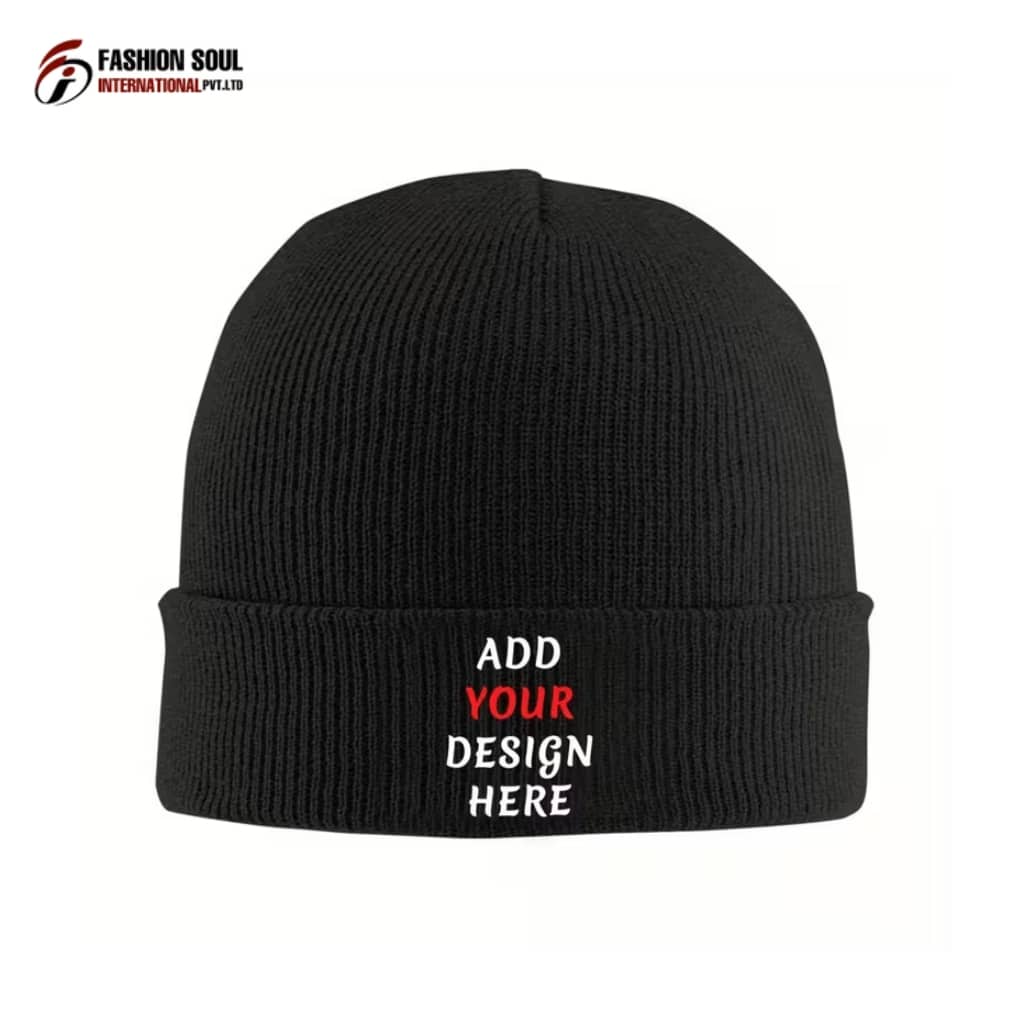 "Overview of a beanie production line in Illinois, with workers assembling knit hats and checking quality."