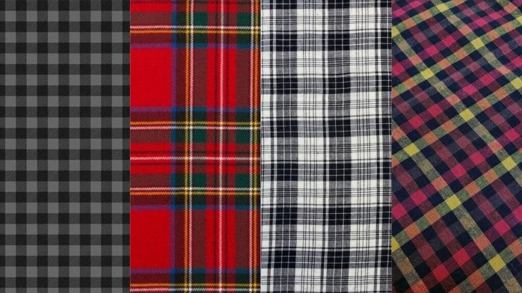 “Man wearing a tailored blazer featuring a classic red and black plaid pattern.”