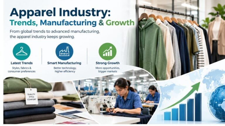 Apparel industry trends, clothing manufacturing, garment production, and global market growth.