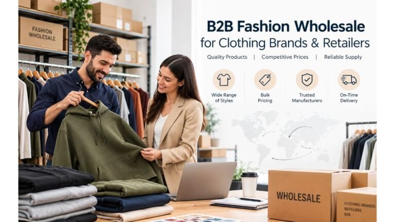 B2B fashion wholesale for clothing brands and retailers featuring apparel, bulk clothing orders, and wholesale supply solutions.