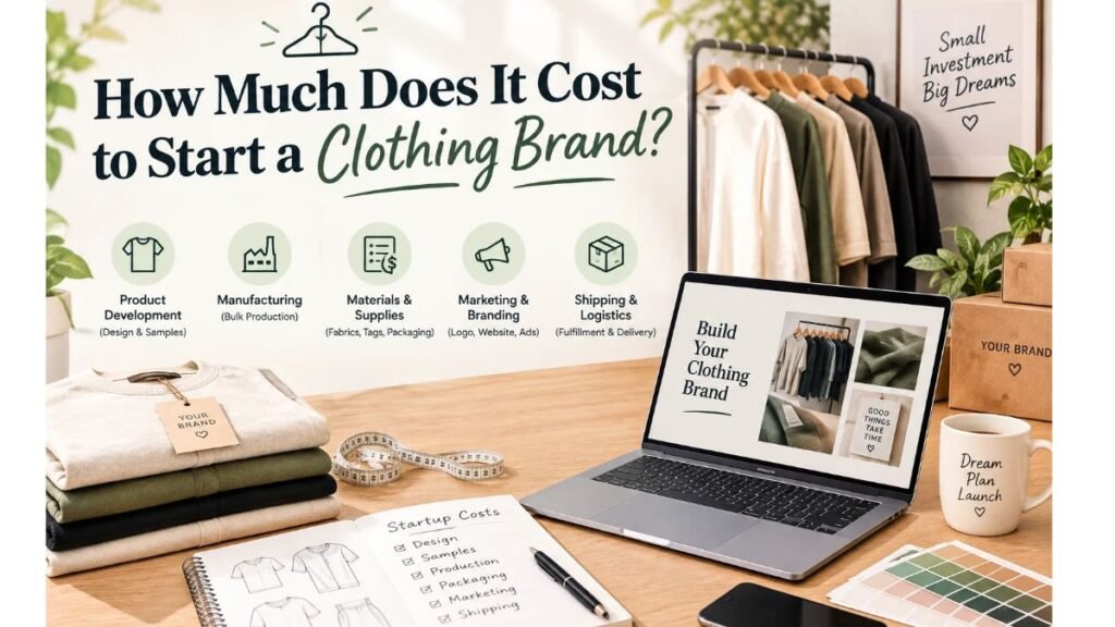 How Much Does It Cost to Start a Clothing Brand? Clothing startup costs including product development, manufacturing, materials, marketing, and shipping.