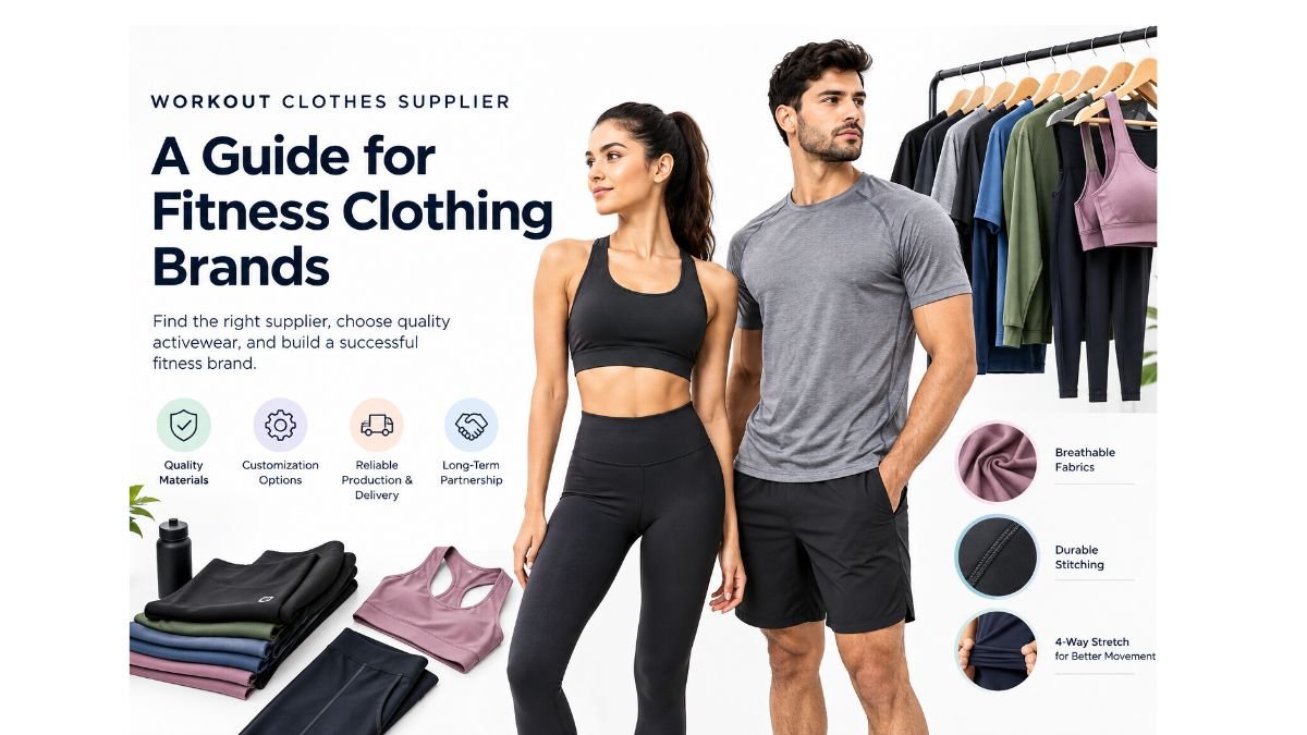 Workout clothes supplier showcasing quality activewear, fitness apparel, and custom clothing options for fitness brands.