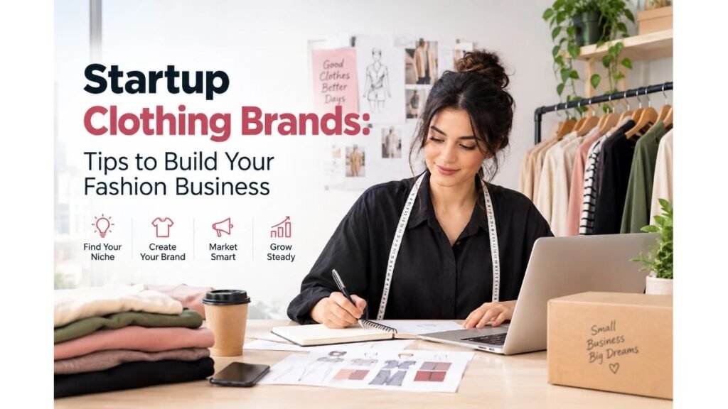 Startup clothing brands fashion designer planning a clothing business in a modern studio