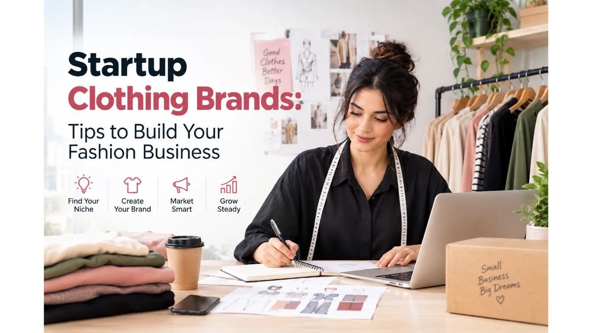 Startup clothing brands fashion designer planning a clothing business in a modern studio
