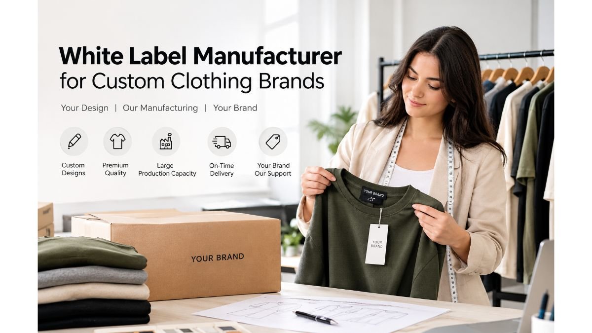 White label clothing manufacturer offering custom apparel design, premium garment production, private labeling, and branding solutions for clothing brands.