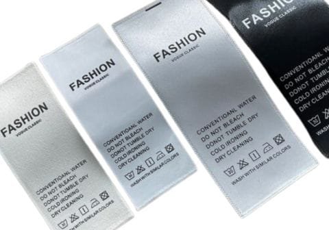 custom satin hang tags for fashion brands.
