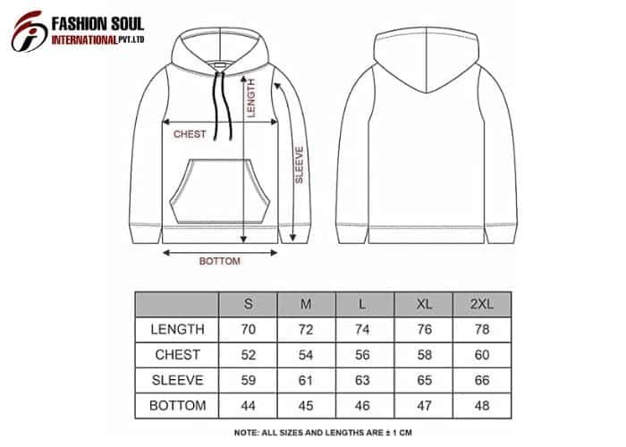 size and fit for hoodies supplier in Australia